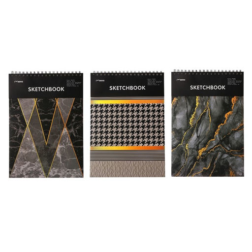 Скетчбук Calligrata «Геометрия» 30 листов, плотность 130 г/м², 25×35 см, жёсткая подложка, МИКС