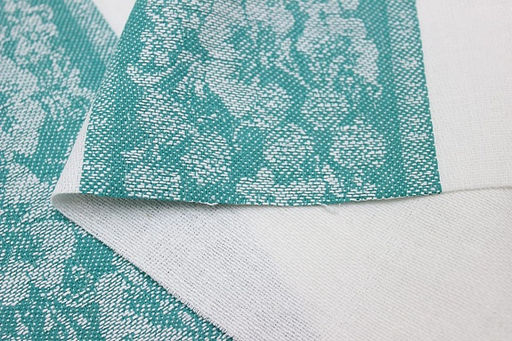 Холст полотенечный жаккард Вьюнок цв.изумруд, ш.0.5м, лен-30%, хл-70%, 210гр/м.кв - Купава фото 3