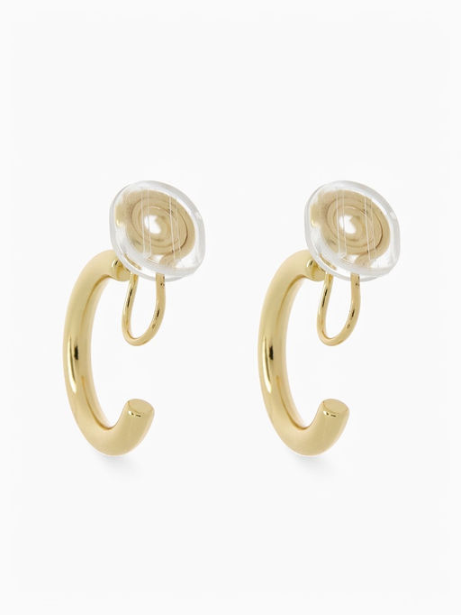 Серьги клипсы для ушей QF «Тренд», кольцо, цвет золото