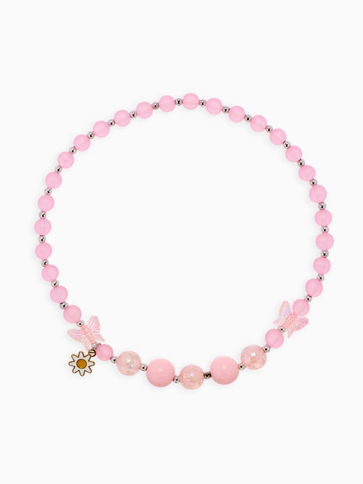 Бусы детские Выбражулька «Бабочка с ромашкой», розовые