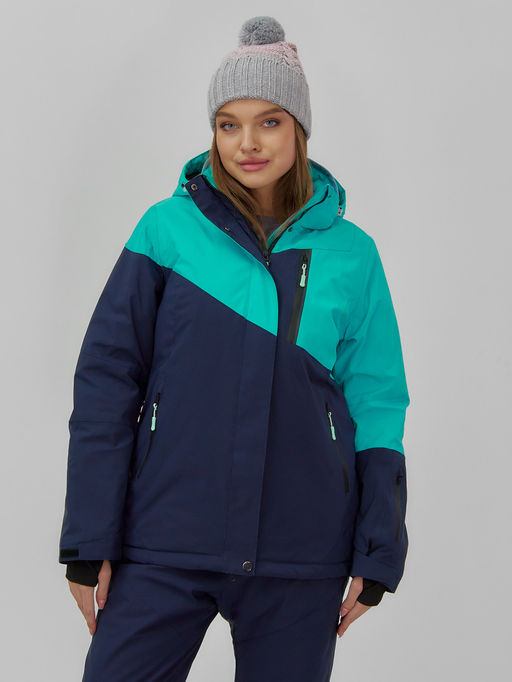 Горнолыжный костюм женский зимний бирюзового цвета 0707Br - Chunmai фото 12