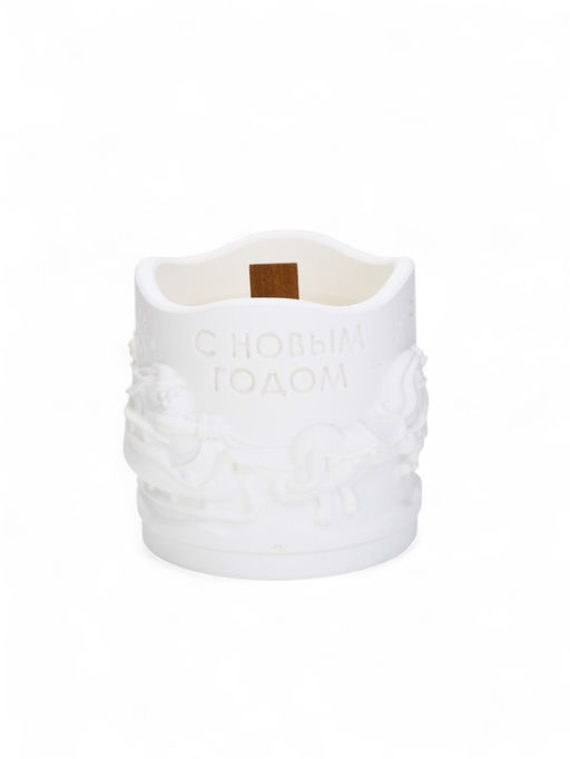 Свеча Новый год, аромат сандал, гипс