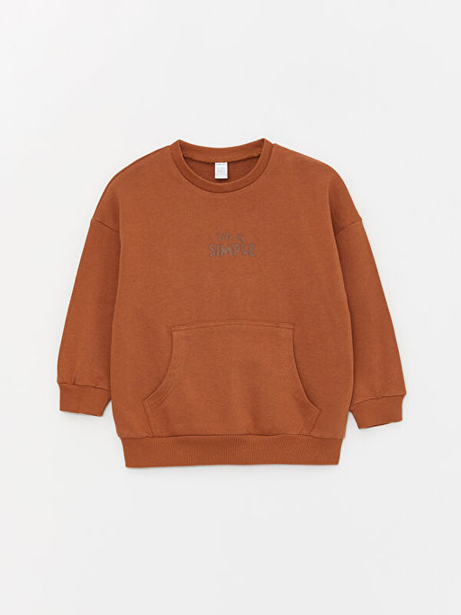 Bisiklet Yaka Uzun Kollu Bask?l? Erkek Bebek Sweatshirt ve E?ofman Alt? 2li Tak?m - Waikiki фото 2