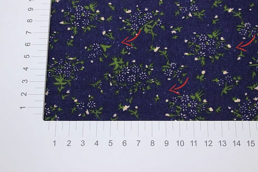 Теплый хлопок Мелкое соцветие на фиолетово-чернильном, СОРТ2, ш.1.45м, хлопок-100%, 160гр/м.кв - Купава фото 3