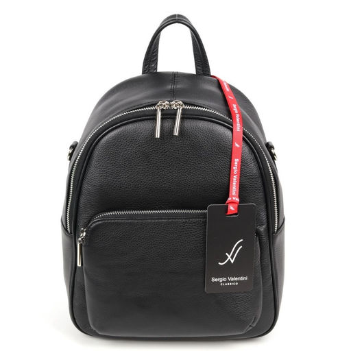 Женский кожаный рюкзак Sergio Valentini SV-SZ753/B Блек  фото 2