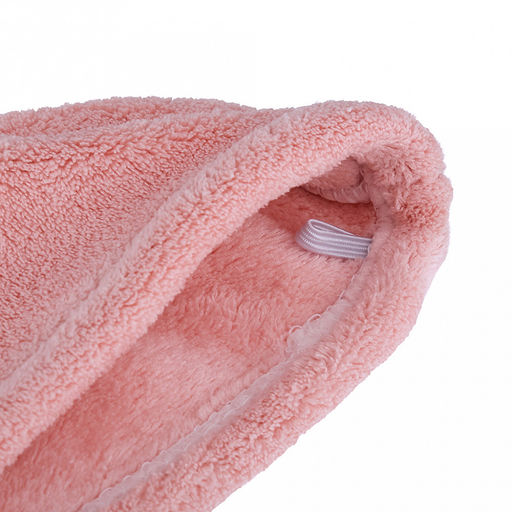 Полотенце (парео) махровое "Куколка" 80х165см, хлопок 100%, на резинке с липучкой, на кнопке, ажурный кант; с чалмой на пуговице 68х25см, розовый (Китай)