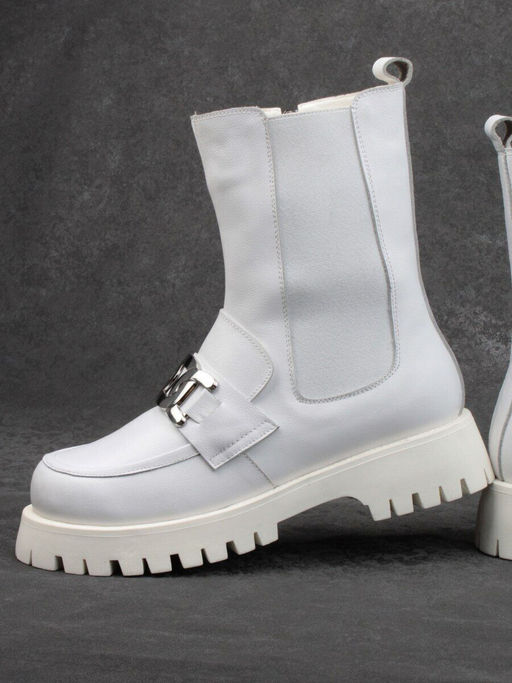 04-YPM5807B WHITE Ботинки зимние женские (натуральная кожа, натуральный мех) - Фабричный китай фото 12