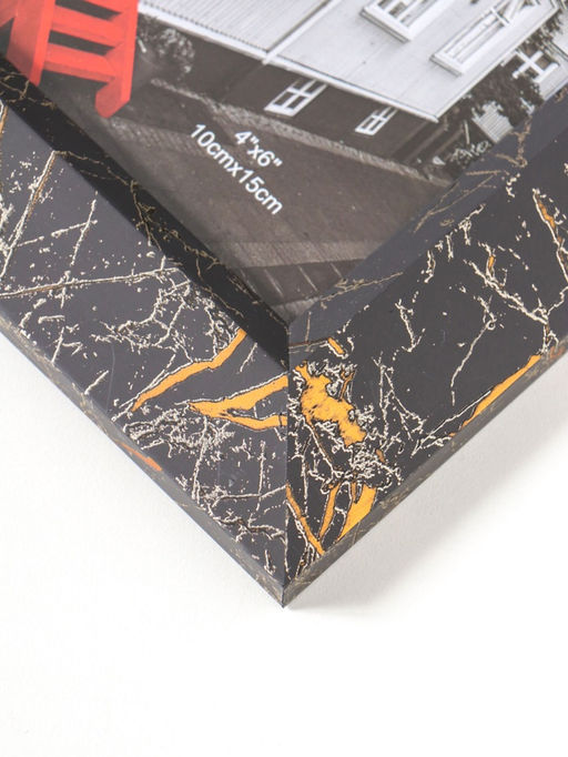 Фоторамка пластик 10х15 см "Гедеон" чёрный с золотом 21х16х2 см