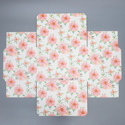 Коробка подарочная складная, упаковка, «Цветы», 30×20×9 см