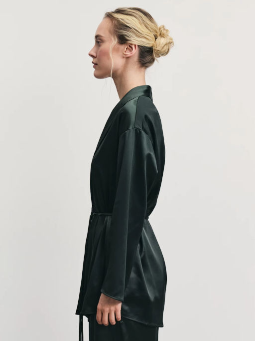 Атласное кимоно с поясом / Zarina  фото 4