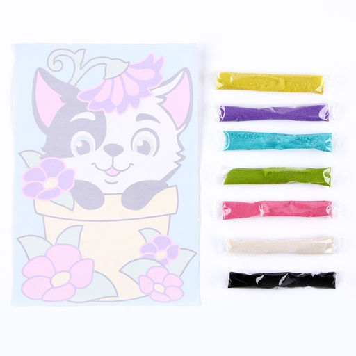 Фреска. Картина из песка «Весёлый котёнок»