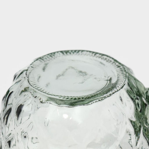 Кружка Доляна «Ананас», 500 мл, 11×8.5×13 см, стекло, с крышкой и трубочкой, прозрачная, зелёная