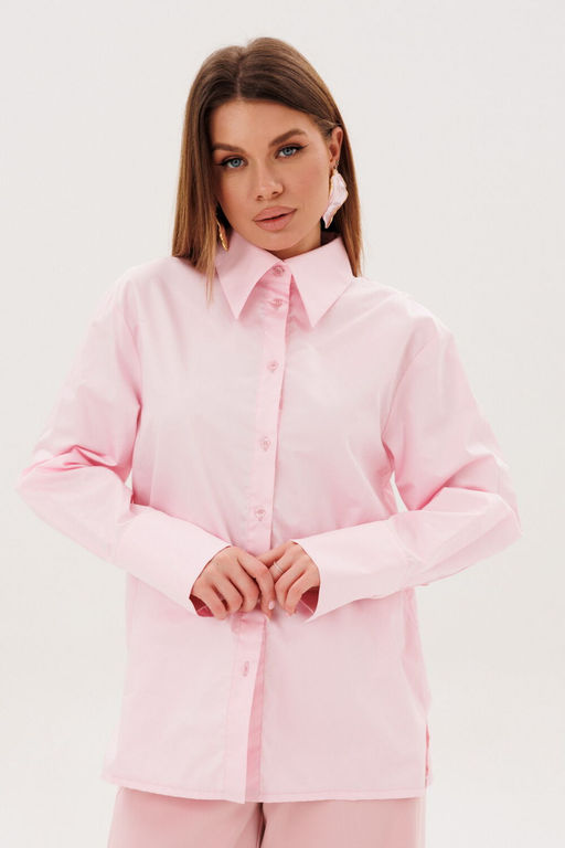 Рубашка AmberA 1141 пудра  фото 2