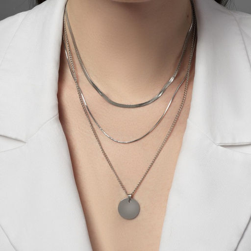 Кулон на цепочке «Цепь», классический диск, цвет серебро, 50 см