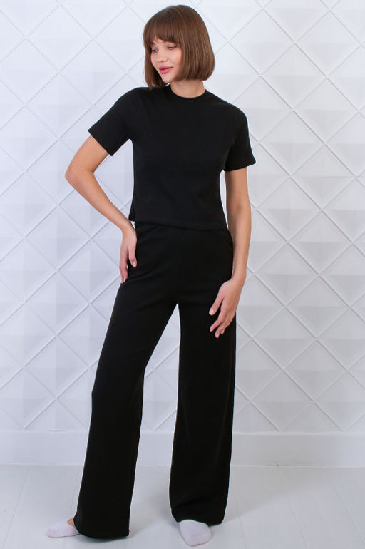 Арт. 10801/3 Пижама с брюками 44-52 (5 шт) Цвет:верх-черный,низ-черный - Калинка фото 6