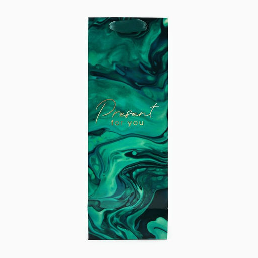Пакет подарочный ламинированный под бутылку, упаковка, Present for you, 13×36×10 см