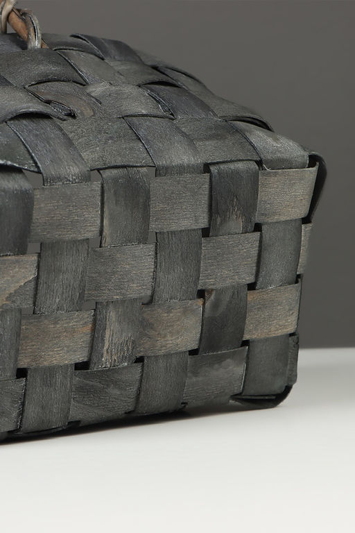 Корзина плетёная для хранения, 22×15×12 см, ручка h=12 см, ива, серая