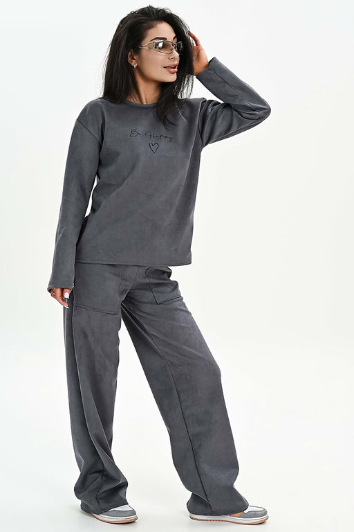 Свитшот из мягкой эко замши