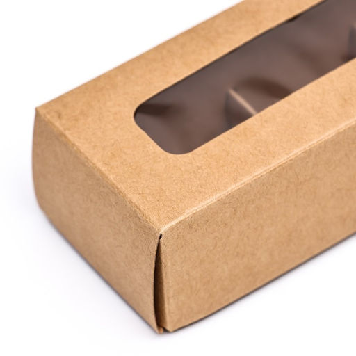 Цена за 3 шт. Коробка для 3 конфеты, с окном 13×5×3.3 см