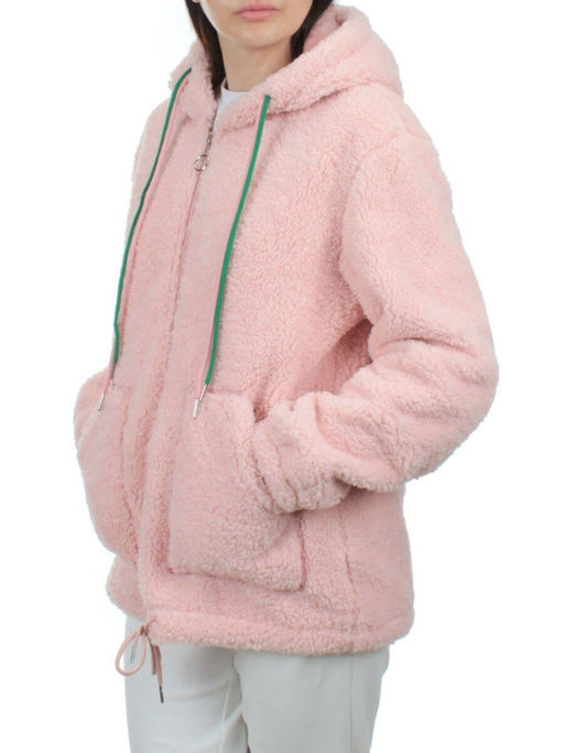 1001 PINK Куртка плюшевая демисезонная (65% хлопок, 35% полиэстер) оверсайз 44-54