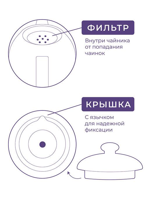 Чайник 900 мл 23*13*16,5 см "Шелк", фарфор