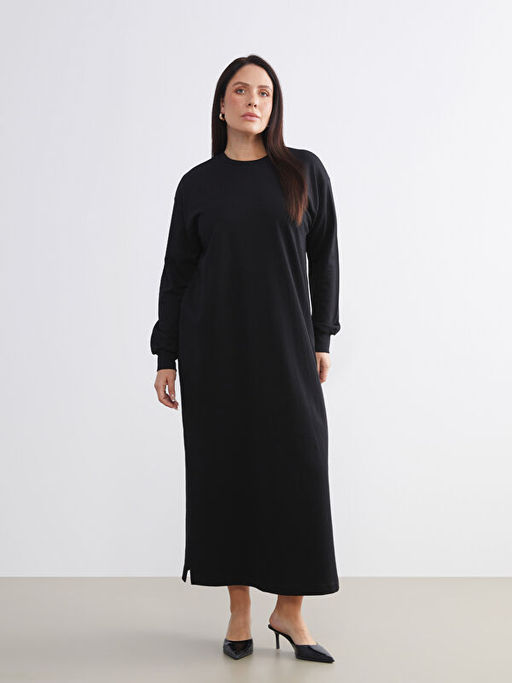 Bisiklet Yaka Sweatshirt Elbise