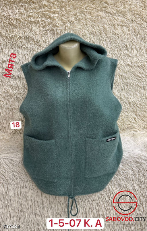 Жилет удлиненный на молнии с капюшон - Bruno фото 3