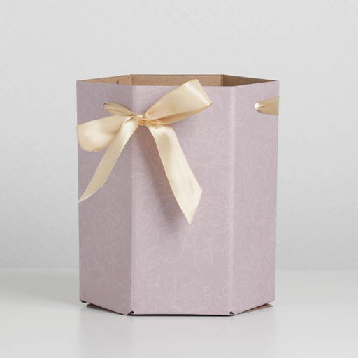 Коробка складная шестигранник Цветочное кружево, 17 х 14,8 х 19,5 см - Дарите счастье фото 2