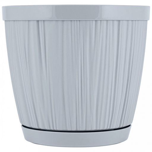 Ingreen Горшок для цветов пластмассовый Barcelona 6,5л, д24см, h21,2см, утренний туман (Россия) - Домашняя Мода фото 2