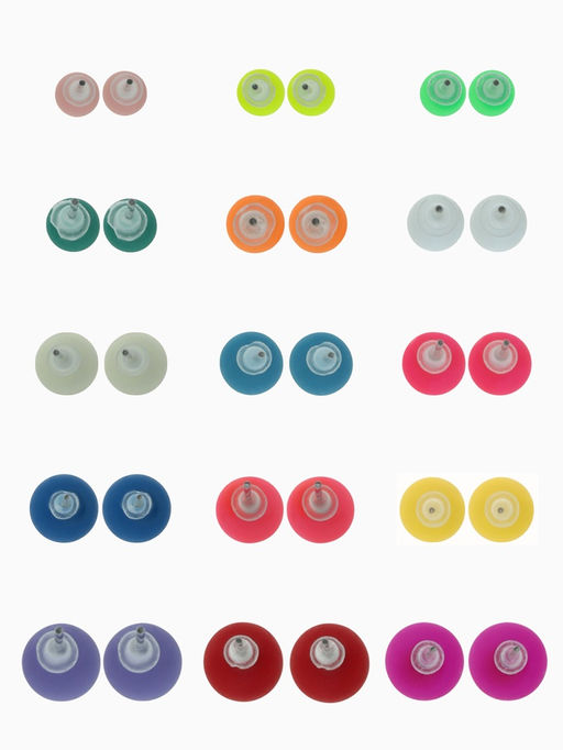 Серьги пусеты QF «Рэйчел», 15 пар, бусины d=6-10 мм, цвет МИКС