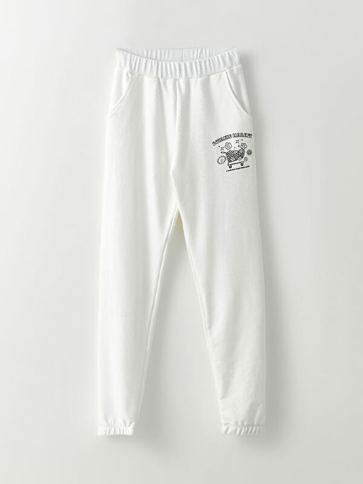 Bisiklet Yaka Bask?l? Uzun Kollu K?z ?ocuk Sweatshirt ve E?ofman Alt? - Waikiki фото 3