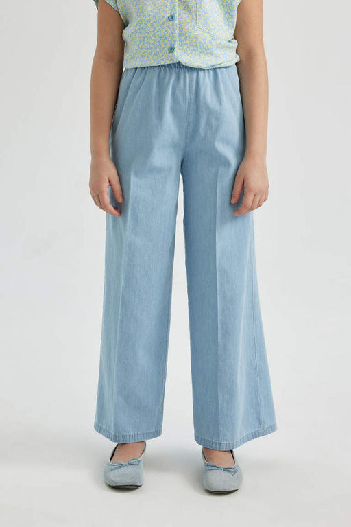 Широкие джинсовые брюки для девочек - Defacto фото 4