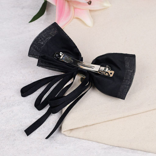 Бант-заколка для волос / MZ47-81 /уп 12/ черная - Галеонтрейд фото 2