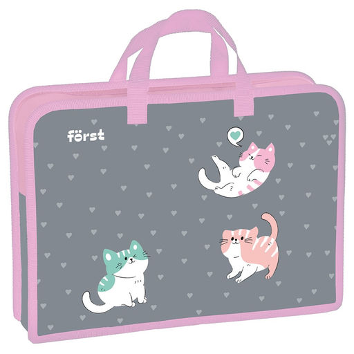 Папка на молнии с ручками А4 F?rst "Kittens" ширина 75мм (FT-HB-750410) пластик