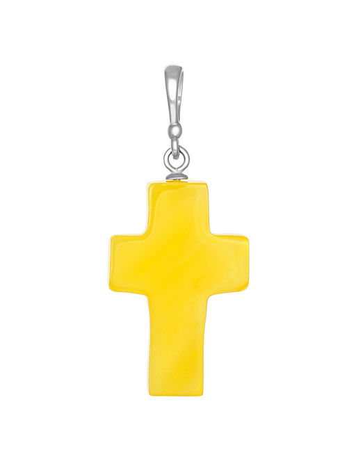 Небольшой аккуратный крестик из натурального балтийского янтаря