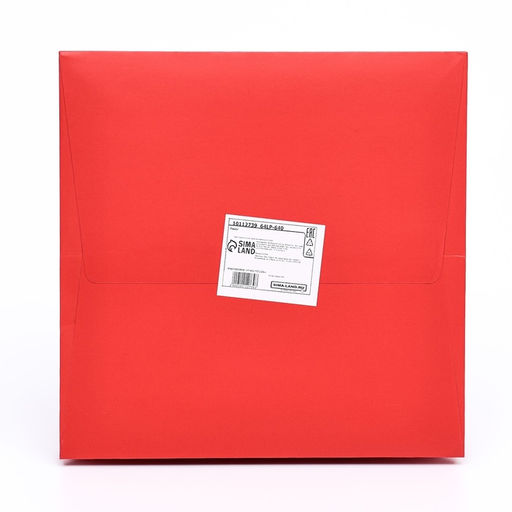 Пакет крафт с квадратным дном и окном, 20?20?20 см, красный - UPAK LAND фото 4
