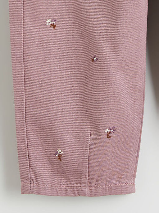 Beli Lastikli ?i?ekli K?z ?ocuk Pantolon