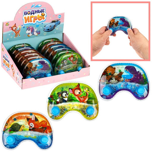 Водные игры. Водный тетрис забрось мячики "Джой Животные" 4 вида в асс., арт.Т26508 /12