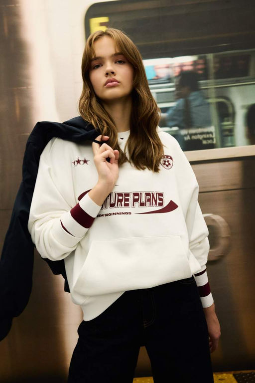 Толстовка из плотной ткани с капюшоном и принтом Cool Oversize - Defacto фото 3