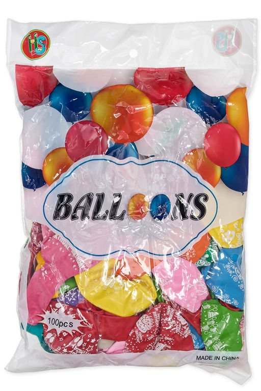 Шарики воздушные 12 дюймов Happy birthday (100 шт) SF-7835 - Больше подарков фото 2