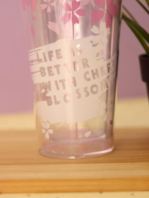 Тамблер iLikeGift "Flowers are light", pink (380 мл)