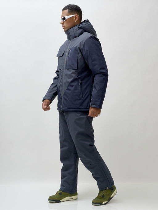 Горнолыжный костюм мужской зимний темно-серого цвета 392TC - Leifensh фото 8