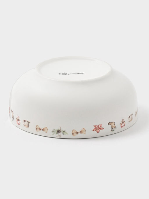 Салатник новогодний Доляна «Волшебный праздник», 580 мл, 15.5×6 см, фарфор, белый