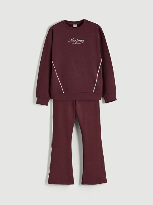 Bisiklet Yaka K?z ?ocuk Soft Touch Sweatshirt ve E?ofman Alt?