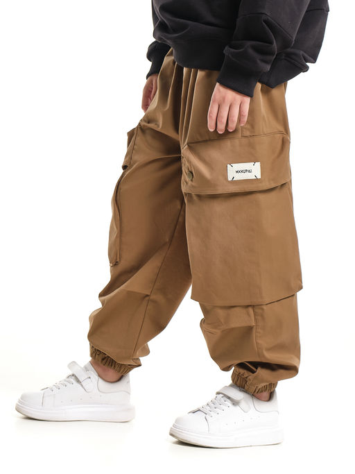 Джоггеры карго брюки унисекс 33-67077 черный - Mini maxi фото 28