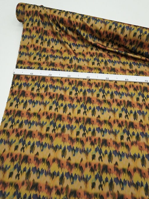 Штапель Премиум Икат цв.оранжевый/фиолетовый, ш1.5м, вискоза-100%, 125р/м.кв - Купава фото 8