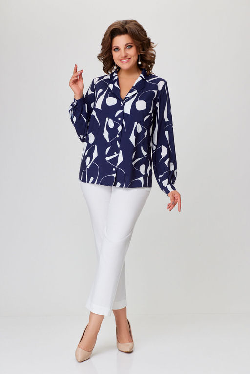 Блуза Swallow 803.2 черный+серебряный узор фото 726