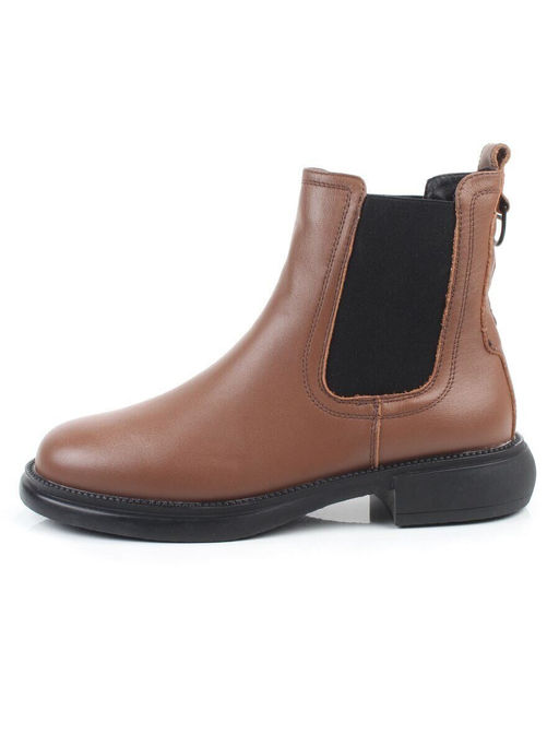 01-XKL21-137R BROWN Ботинки демисезонные женские (натуральная кожа, байка)