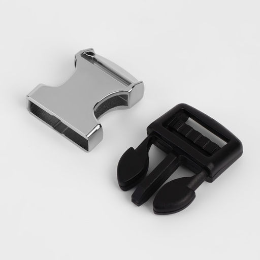 Цена за 2 шт. Фастекс 20 мм, нагрузка до 15 кг ,металл/пластик, цвет серебряный/чёрный - Арт узор фото 2