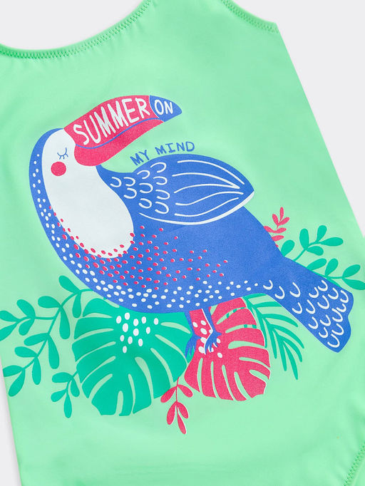 Купальник для девочек светло-салатовый с птичкой - Mark formelle фото 3